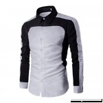 MISYAA Shirts for Men Long Sleeve Stripes Color Match Work Shirt Button Down Shirt Leisure Shirt Tank Top Mens Tops White B07MW7L3VX